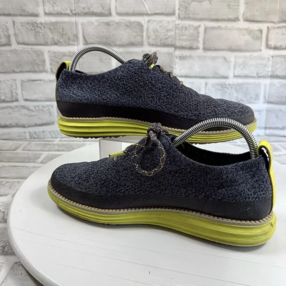 Cole Haan Original Grand Stitchlite Size 8 Gray and Yellow Comfort Oxford Shoes